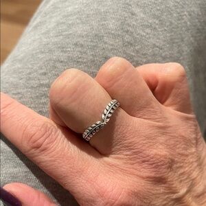 Pandora Silver Leaf-Inspired Ring